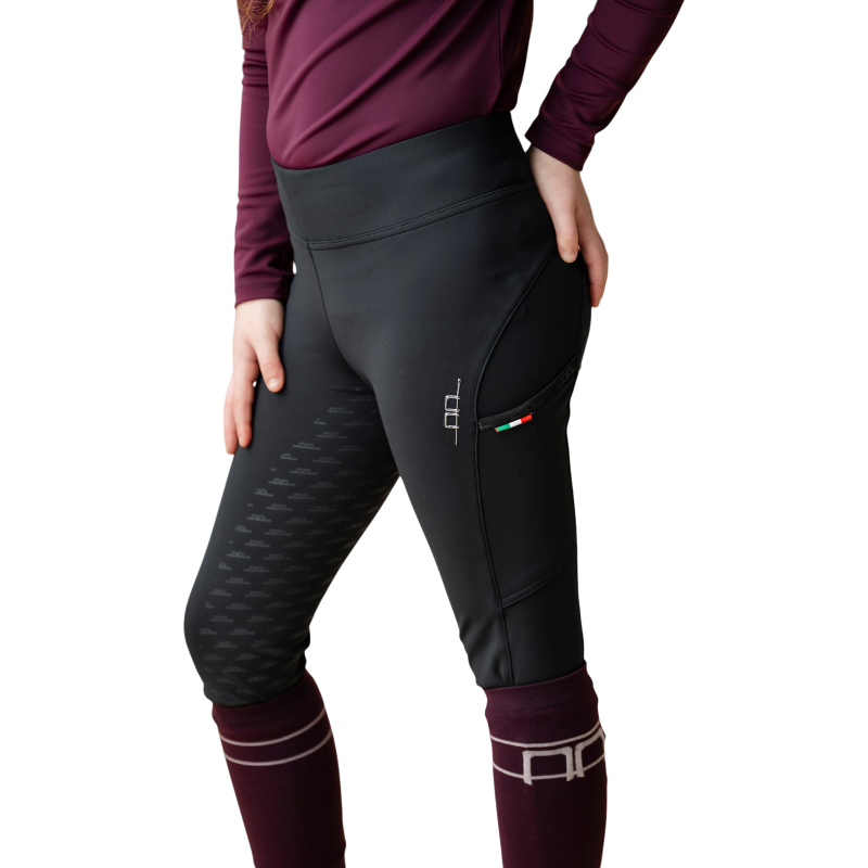 Horseware - Legging d'équitation enfant Alba Brushed noir full grip | - Ohlala