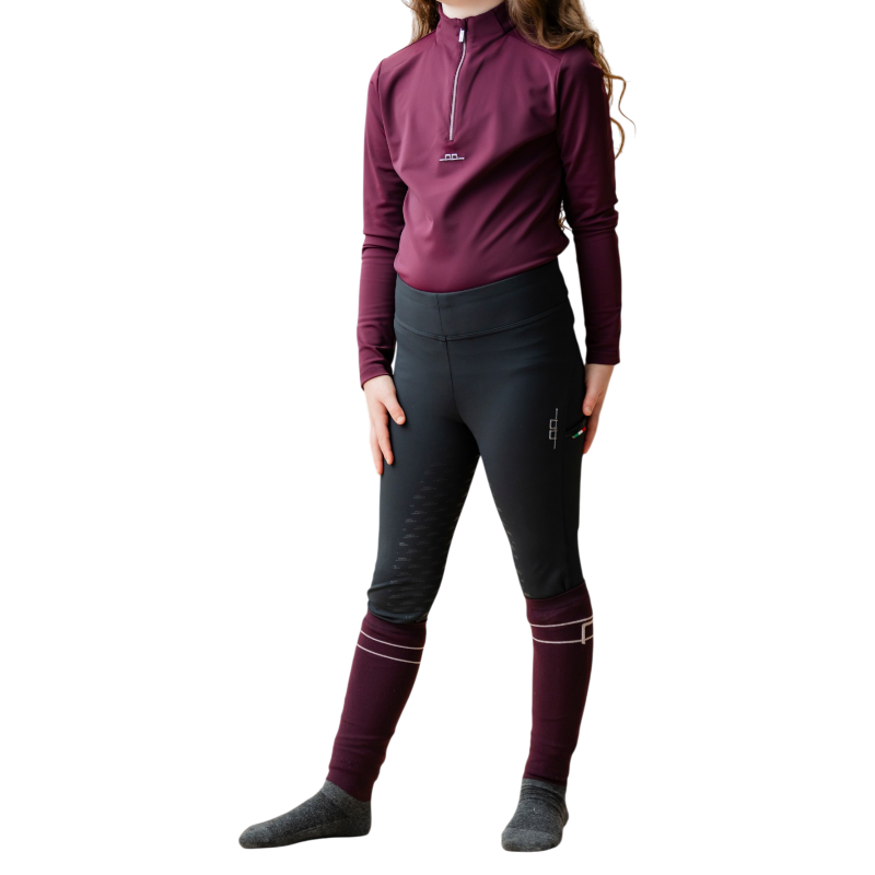 Horseware - Legging d'équitation enfant Alba Brushed noir full grip | - Ohlala