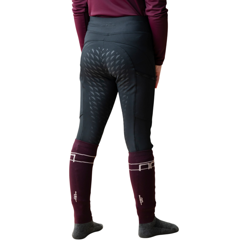 Horseware - Legging d'équitation enfant Alba Brushed noir full grip | - Ohlala