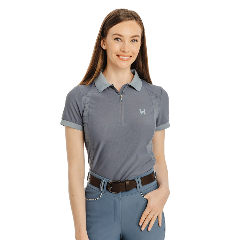 Horseware - Polo à manches courtes femme Tech indigo orchid | - Ohlala