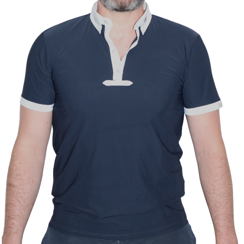 Ego7 - Heren Korte Mouw Wedstrijdpolo Top Marine