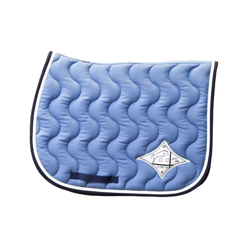 Jump'In - Tapis de selle Jumpad Ecusson bleu lagon/ marine