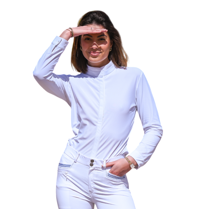 Jump'In - Chemise manches longues de concours femme Carla blanc