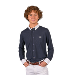 Jump'In - Heren wedstrijdoverhemd lange mouwen Félix marine | - Ohlala