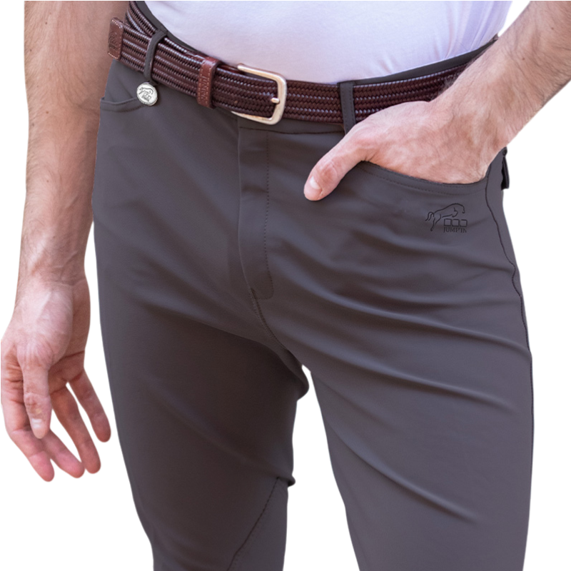 Jump'In - Pantalon d'équitation homme Super X chocolat