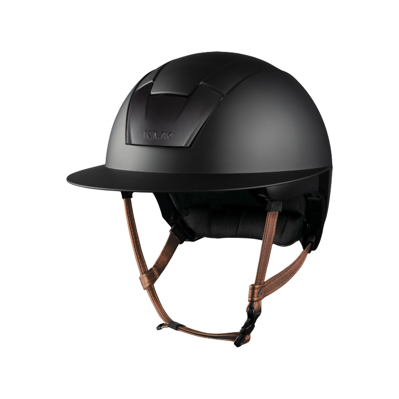 Kask – Kask jeździecki Kookie Lady czarny shadow beżowy pasek podbródkowy