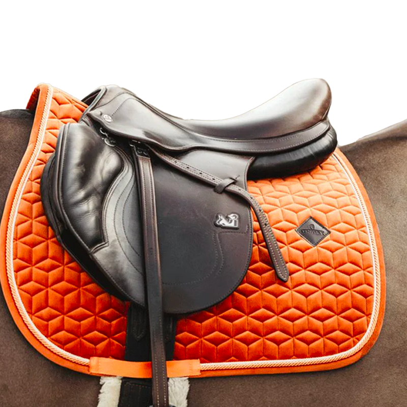 Kentucky Horsewear - Tapis de selle Velvet Jumping Orange | - Ohlala