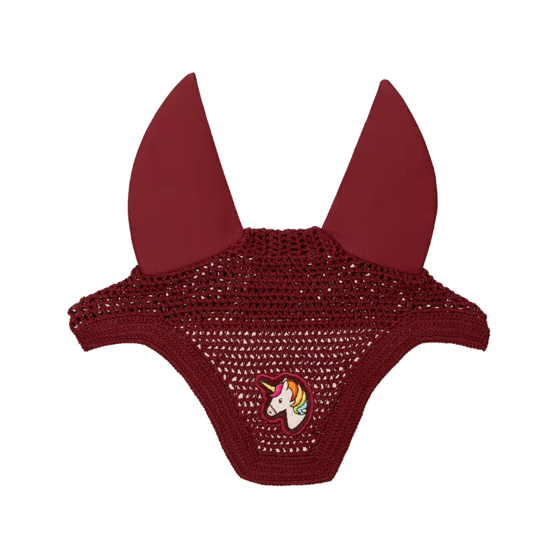Kentucky Horsewear - Bonnet pour chevaux Wellington anti-bruit licorne bordeaux
