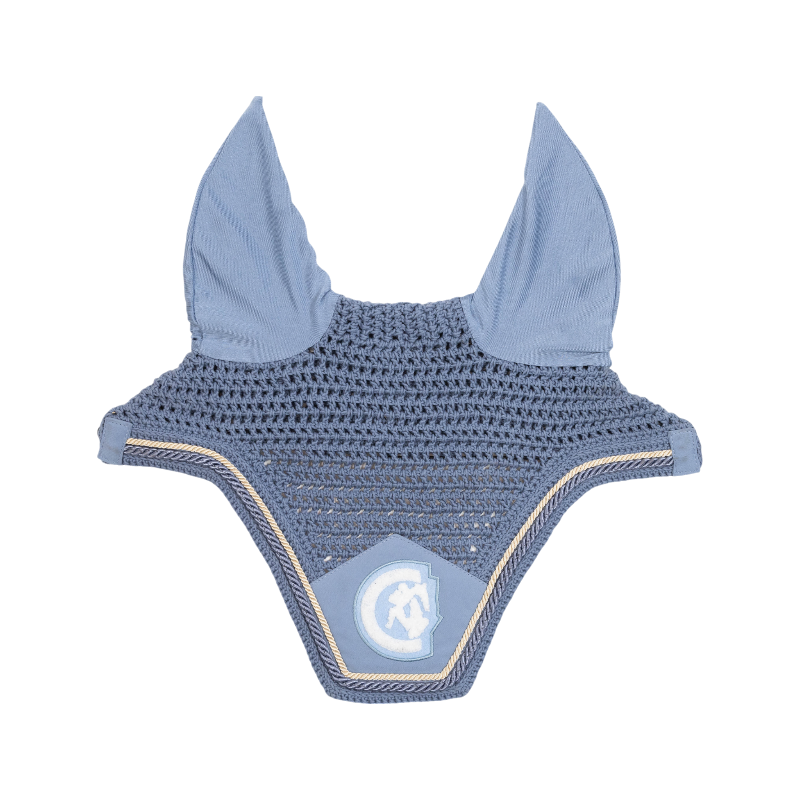 Kentucky Horsewear - Bonnet anti-mouches Wellington 3D Logo corde bleu clair
