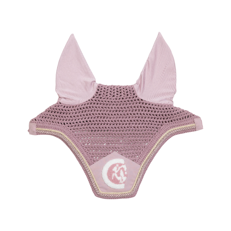 Kentucky Horsewear - Bonnet anti-mouches Wellington 3D Logo corde rose pâle
