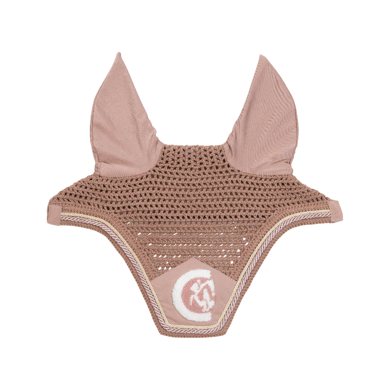 Kentucky Horsewear - Bonnet anti-mouches Wellington 3D Logo corde vieux rose