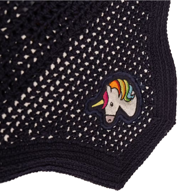 Kentucky Horsewear - Pferdehaube Wellington geräuschdämpfend Einhorn Marine