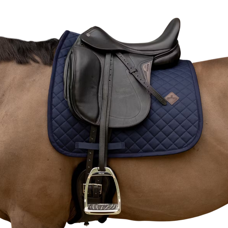 Kentucky Horsewear - Dressuurzadeldek Diamond met synthetisch schapenvacht marineblauw