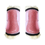Kentucky Horsewear - Lammfell-Vordergamaschen Glitzer Sammy Collection altrosa | - Ohlala
