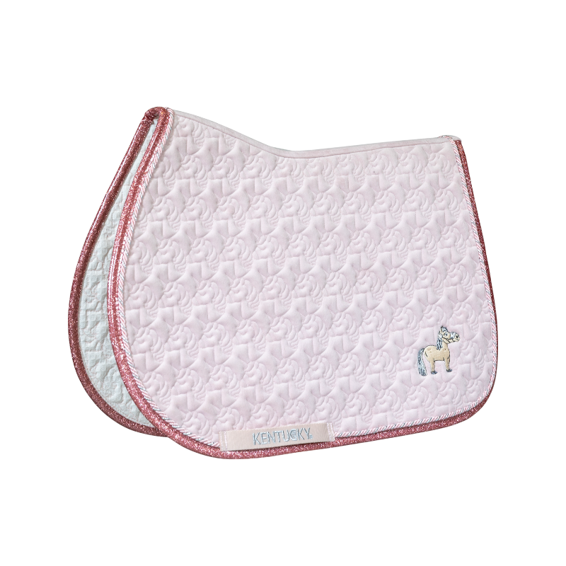 Kentucky Horsewear - saddle pad soft pink glitter unicorn head 