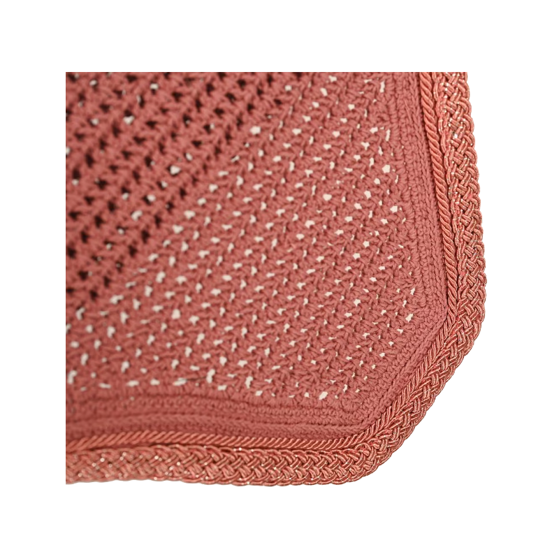 Kentucky Horsewear - Wellington Fly Veil with Braided Glitter Cord, Dusty Rose