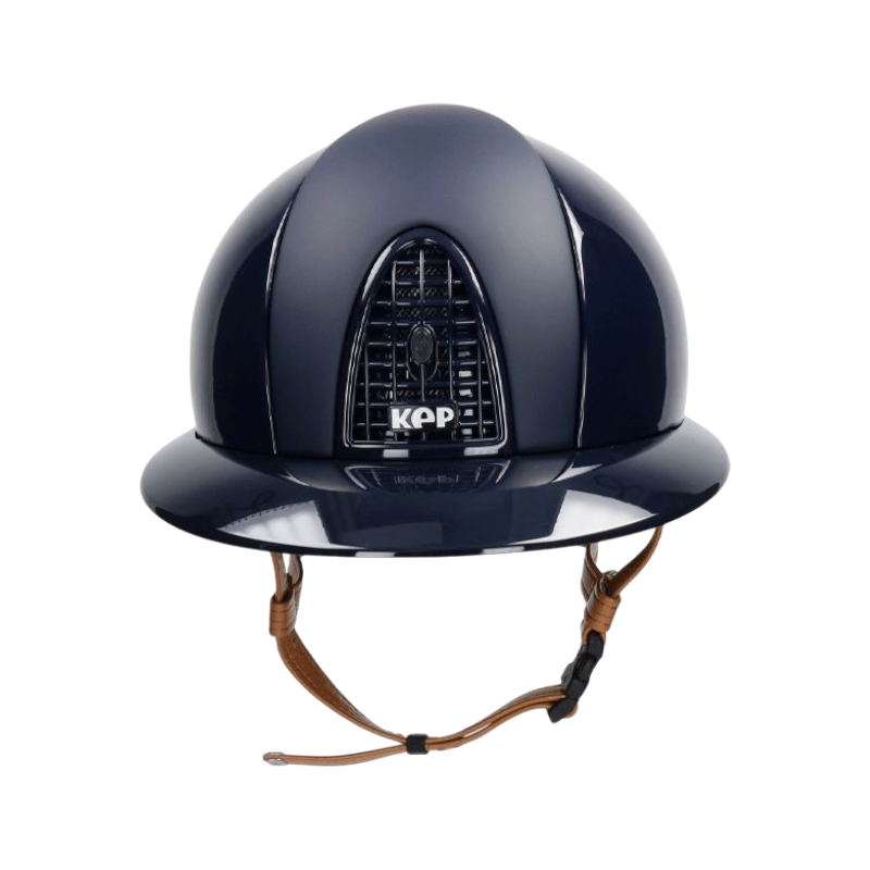 KEP - Cromo Textile/ Polish navy riding helmet polo visor beige chin strap