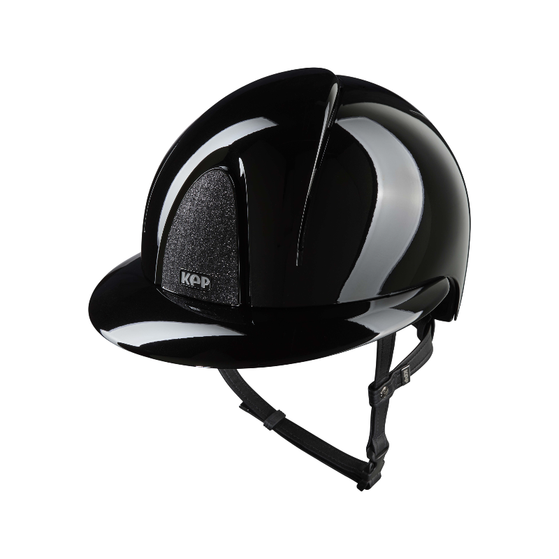 KEP - Smart Nova Metal Polish black Star black polo visor riding helmet | - Ohlala