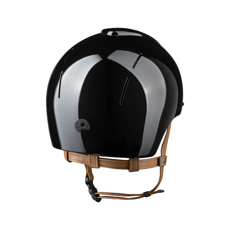 KEP - Smart Nova Metal Polish black Star black standard visor beige chin strap riding helmet | - Ohlala