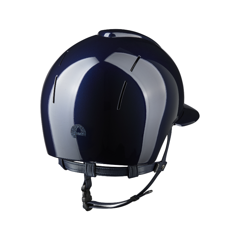 KEP - Smart Nova Metal Polish black Star blue polo visor riding helmet | - Ohlala