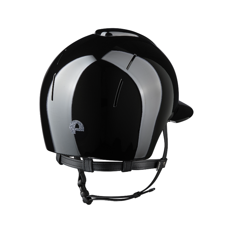 KEP - Smart Nova Metal Polish black Star silver polo visor riding helmet | - Ohlala