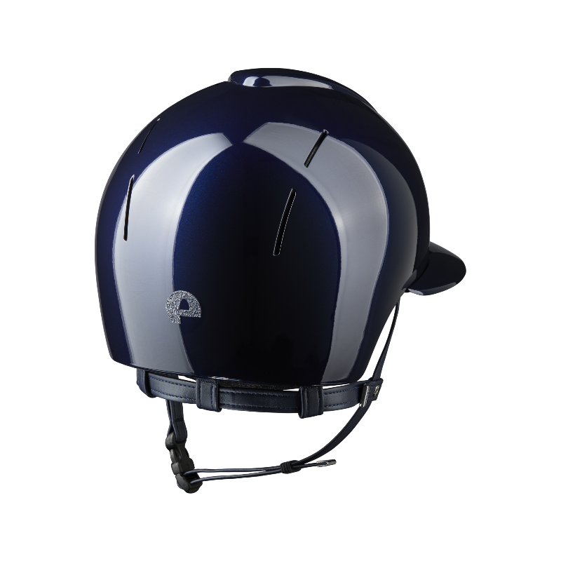 KEP - Smart Nova Metal Polish blue Star silver polo visor riding helmet | - Ohlala