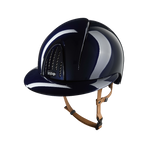 KEP - Casque d'équitation Smart Nova Metal Polish blue visière polo jugulaire beige | - Ohlala