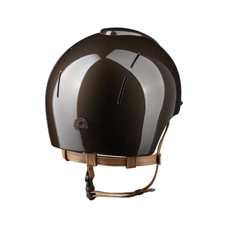 KEP - Smart Nova Metal Polish brown Star brown standard visor beige chinstrap riding helmet | - Ohlala