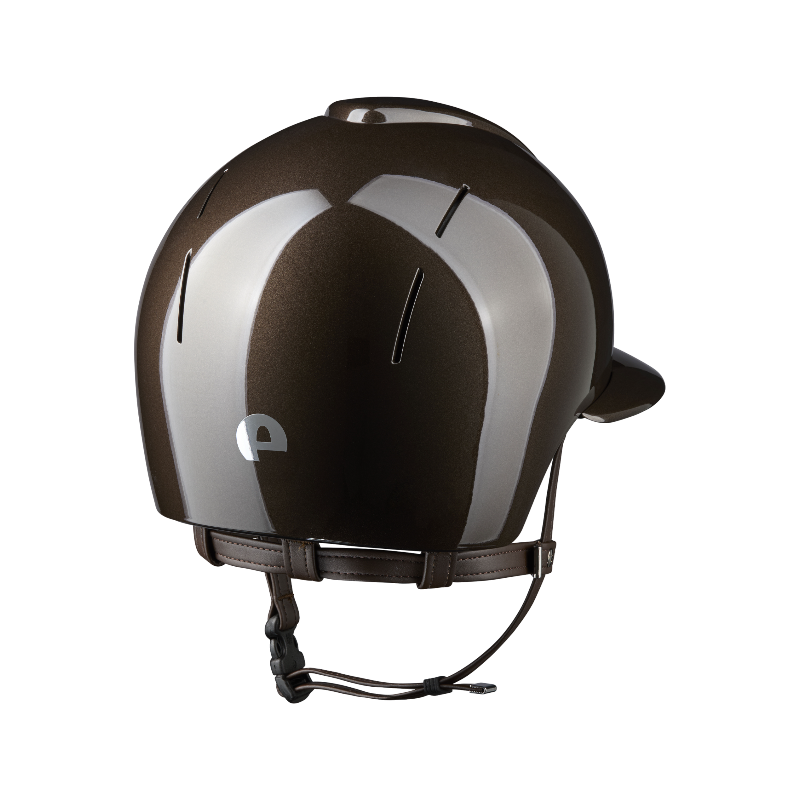 KEP - Smart Nova Metal Polish brown riding helmet with polo visor | - Ohlala