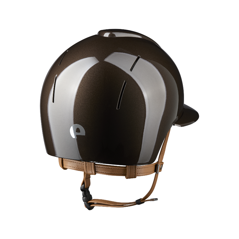 KEP - Kask jeździecki Smart Nova Metal Polish marron daszek polo naczółek beige | - Ohlala
