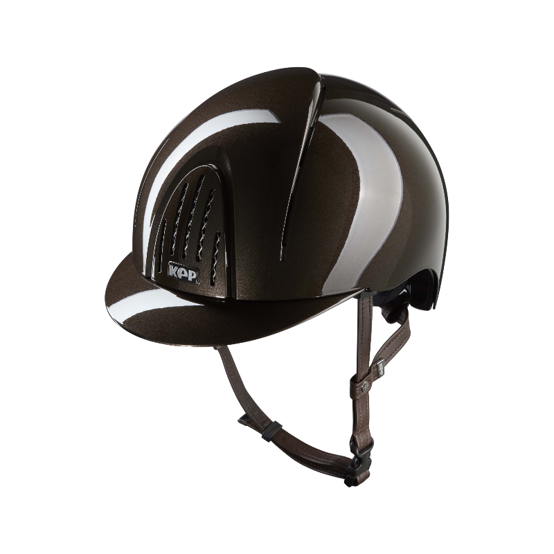 KEP - Kask jeździecki Smart Nova Metal Polish brązowy daszek standard | - Ohlala