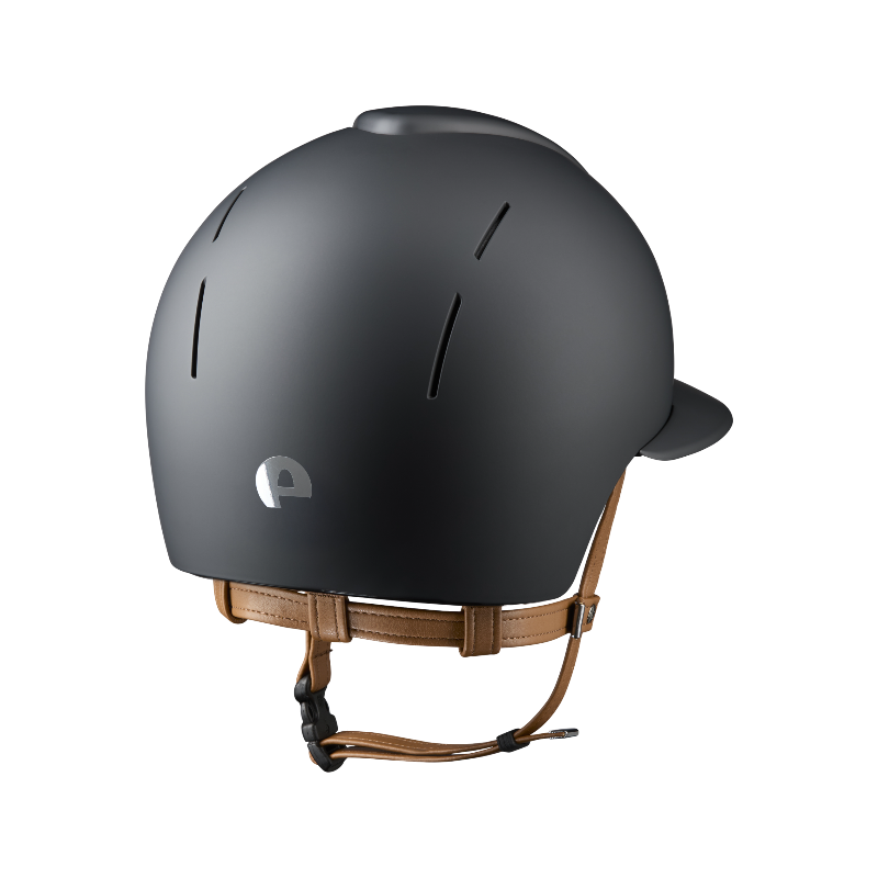 KEP - Smart Nova Textile black polo visor beige chin strap riding helmet | - Ohlala