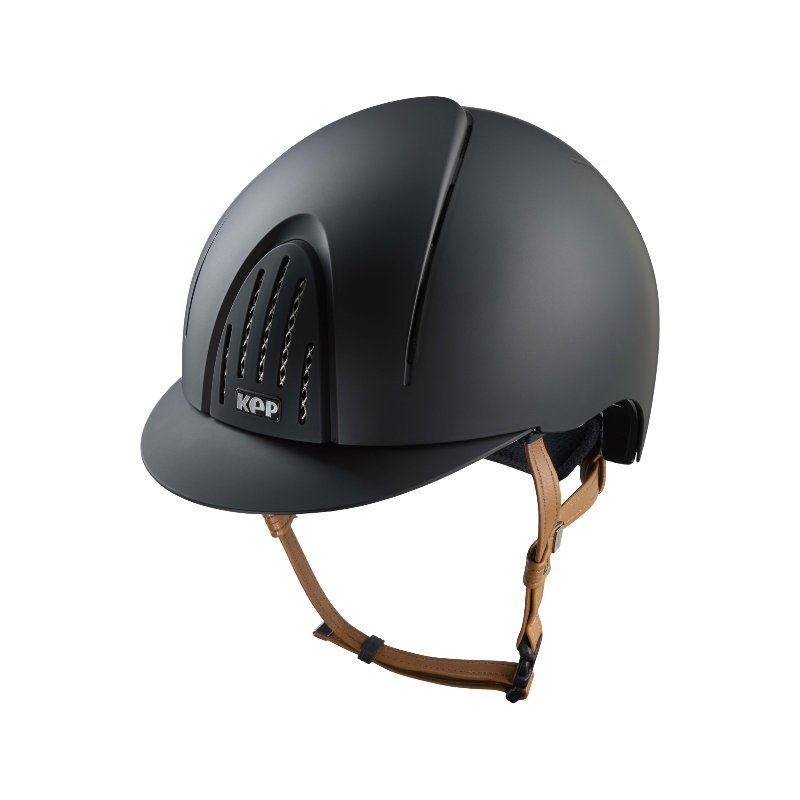 KEP - Smart Nova Textile black riding helmet standard visor beige chin strap | - Ohlala