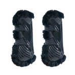 Kentucky Horsewear - Offene Gamaschen veganes Lammfell schwarz Bamboo Elastique schwarz x2 | - Ohlala