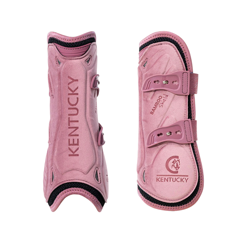 Kentucky Horsewear - Guêtres ouvertes Bamboo Elastic Velvet vieux rose | - Ohlala