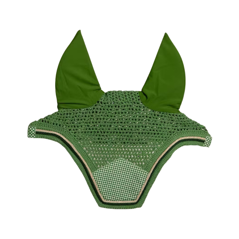 Kentucky Horsewear - 馬用ボンネット Wellington Velvet Printing chess グリーン | - Ohlala