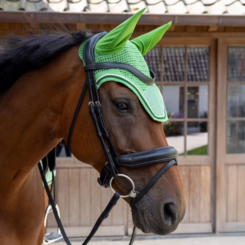 Kentucky Horsewear - 馬用ボンネット Wellington Velvet Printing chess グリーン | - Ohlala