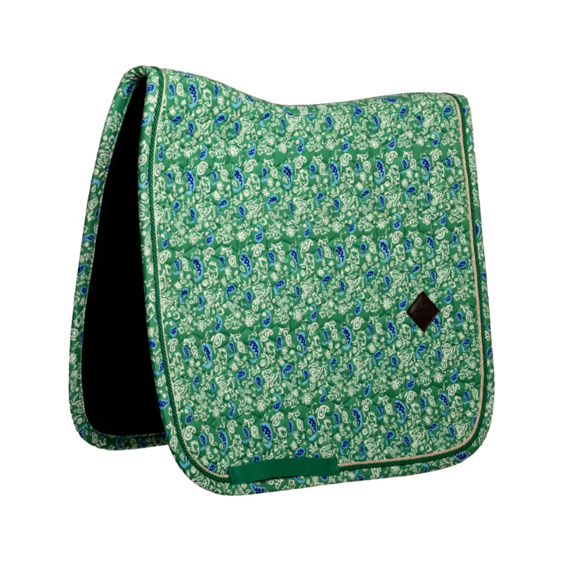 Kentucky Horsewear - 馬場馬術用サドルパッド Velvet Printing ペイズリーガーデン グリーン/ネイビー | - Ohlala
