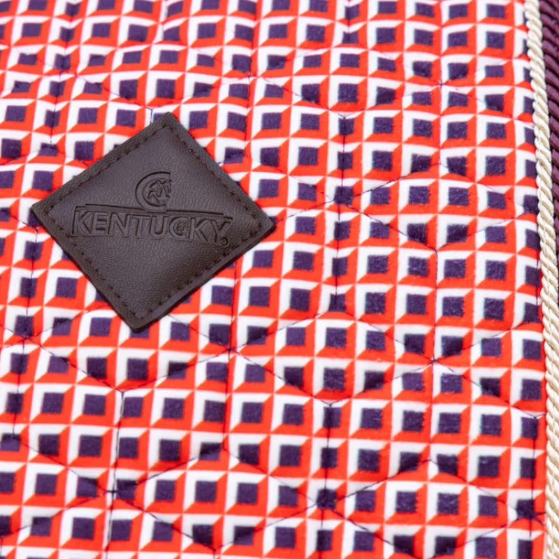 Kentucky Horsewear - Sattelpad Velvet Printing check rouge | - Ohlala