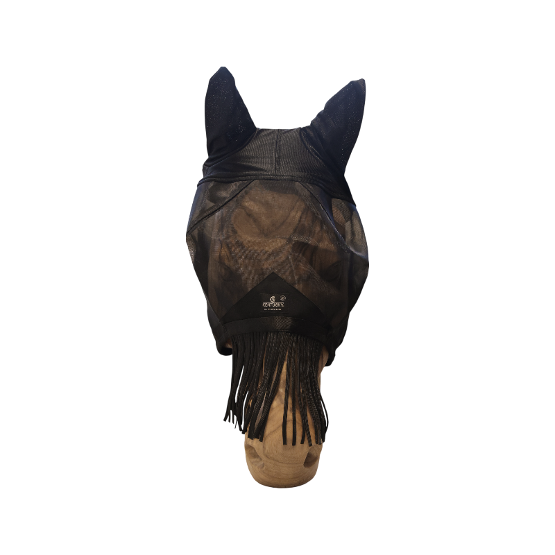 Kentucky Horsewear - Classic fly mask with ears and black fringes 