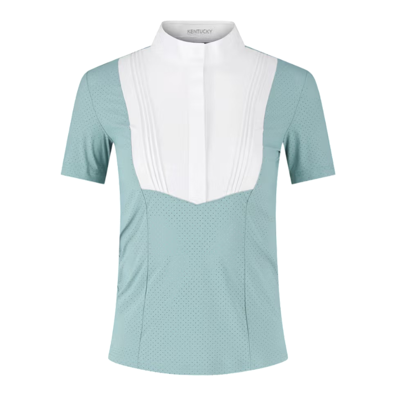 Kentucky Horsewear - Damen Kurzarm-Polo Heritage Air dusty blue | - Ohlala