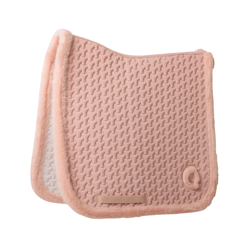 Kentucky Horsewear - Tapis de dressage fausse fourrrure tressée vieux rose