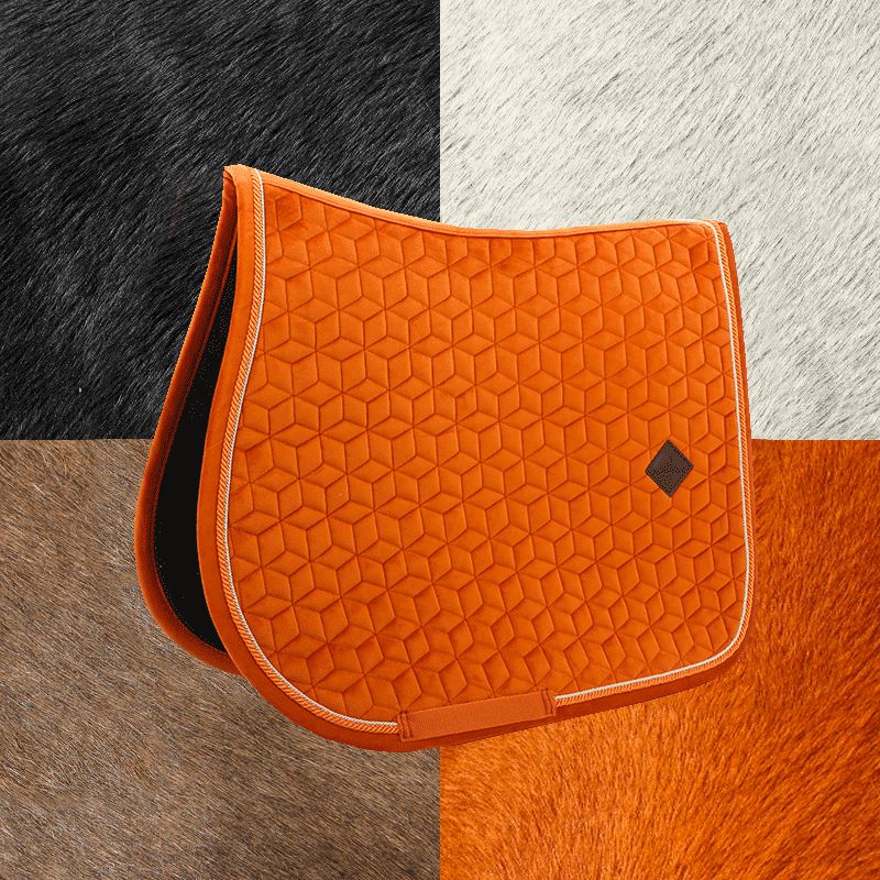 Kentucky Horsewear - Tapis de selle Velvet Jumping Orange | - Ohlala