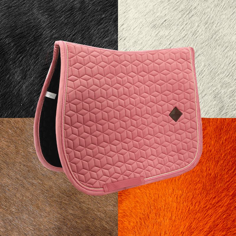 Kentucky Horsewear - Tapis de selle Velvet Jumping Vieux rose | - Ohlala