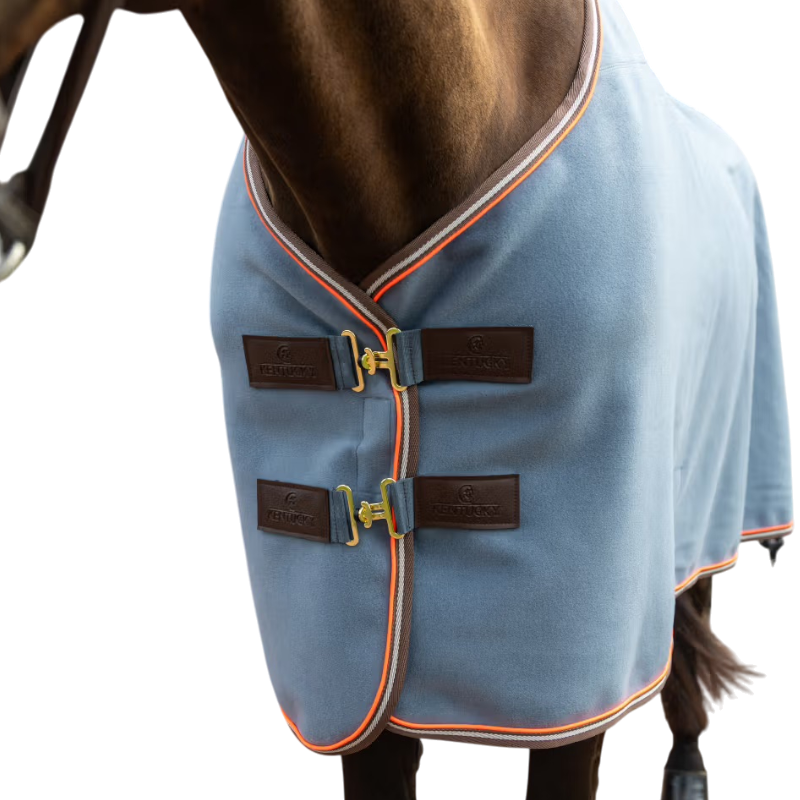 Kentucky Horsewear - Coperta in pile Heavy Melange dusty blue | - Ohlala