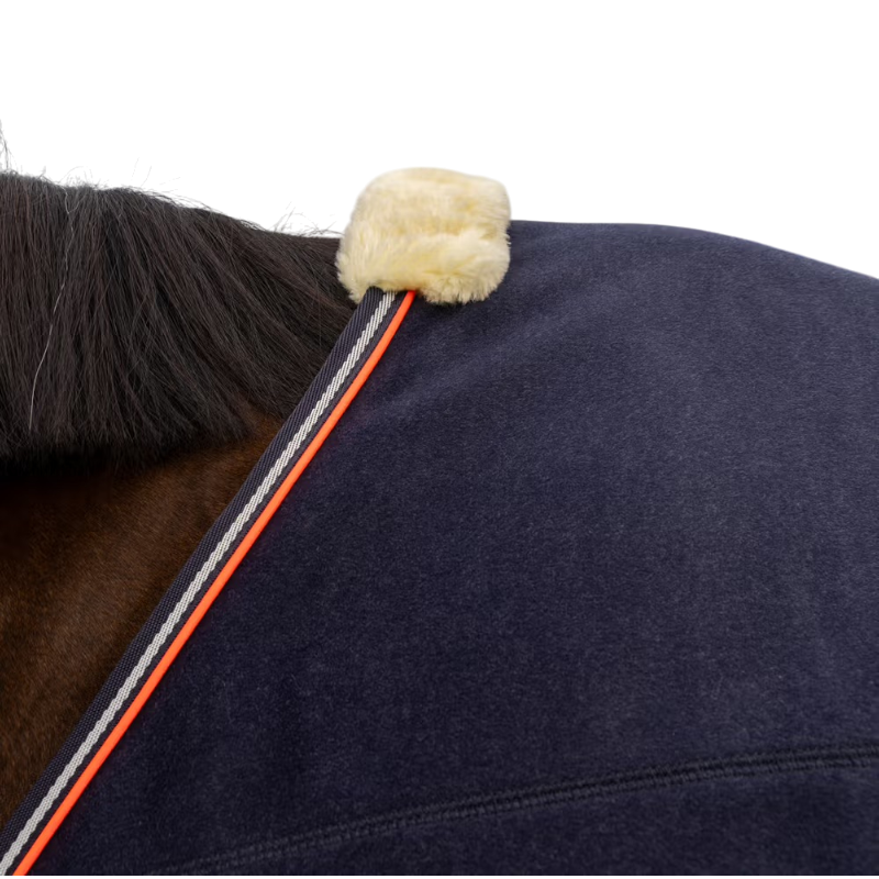 Kentucky Horsewear - Coperta in pile Heavy Melange blu navy | - Ohlala