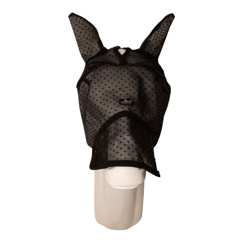 Kentucky Horsewear - Maschera anti-mosche Heart con orecchie e naso nero | - Ohlala
