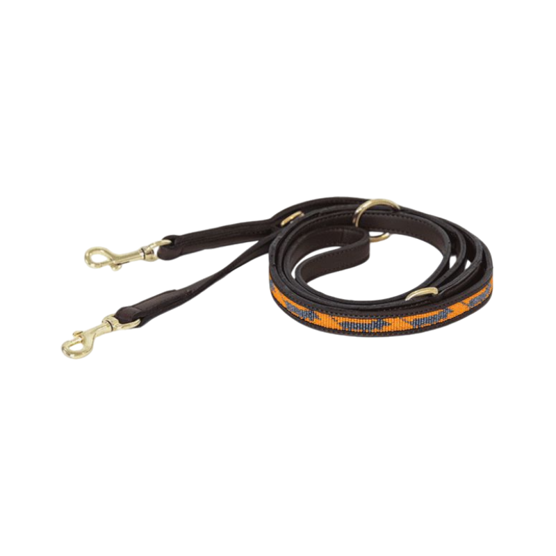 Kentucky Dogwear - Handmade beaded dog leash 250 cm orange/black