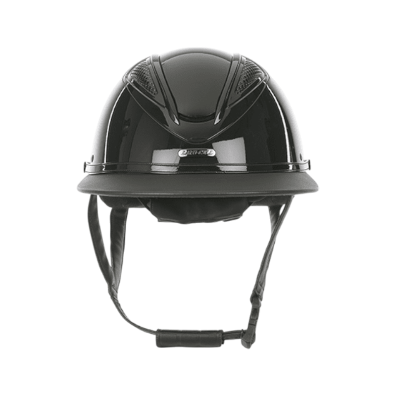 Lami-cell - Lucia black shiny riding helmet/ leather 