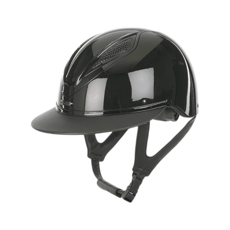 Lami-cell - Lucia black shiny riding helmet/ leather 